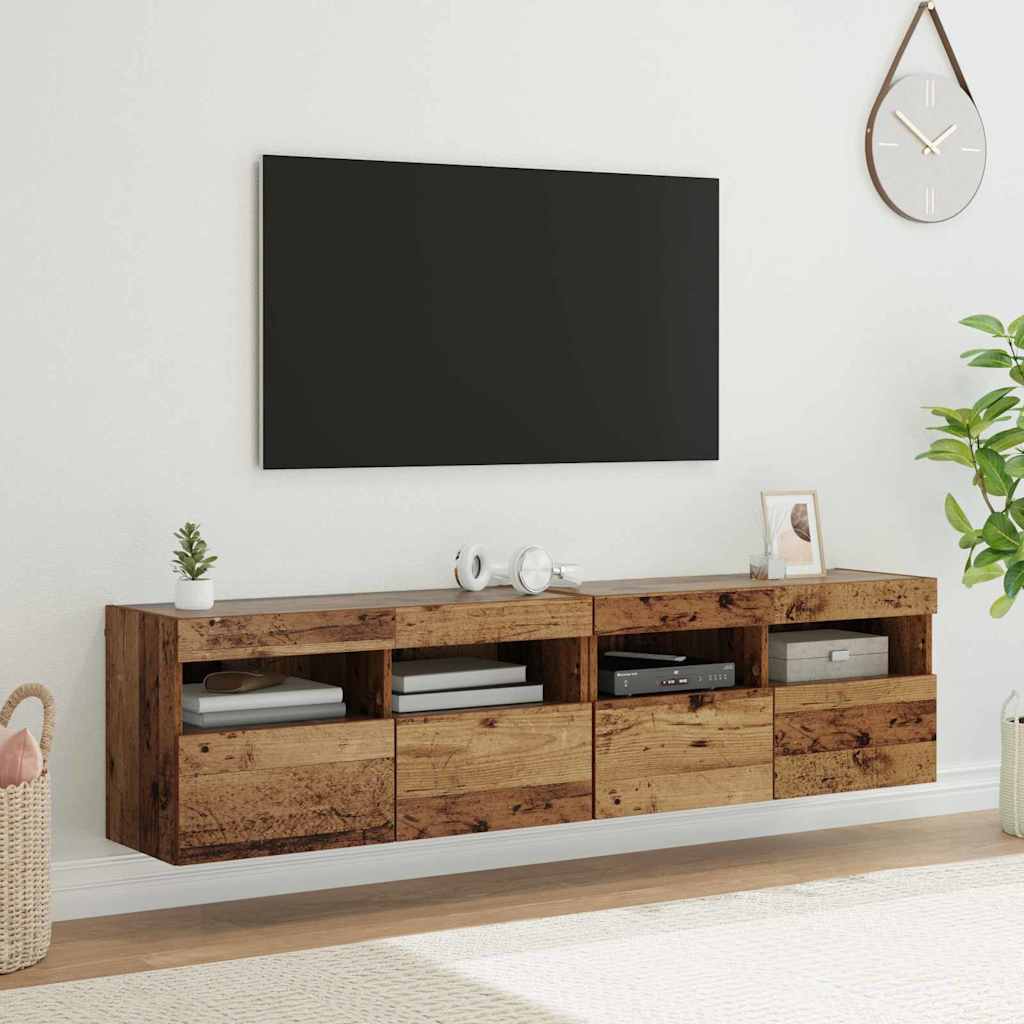Gabinetes de pared para TV 2 pcs Madera Vieja 40 x 30 x 40 cm