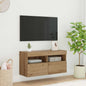 Mueble de TV Montado en la Pared 2 pcs Madera envejecida