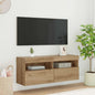 Mueble de TV Montado en la Pared 2 pcs Madera envejecida