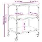 Carro de Cocina Roble Sonoma 60 x 41 x 76 cm