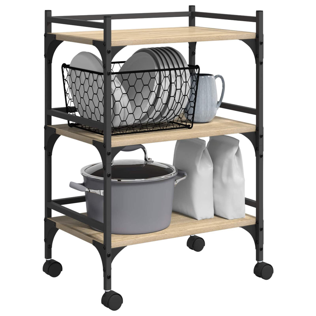 Carro de Cocina Roble Sonoma 50 x 35 x 75,5 cm