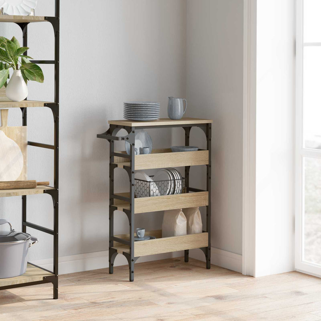 Carro de Cocina Roble Sonoma 53 x 20 x 76 cm