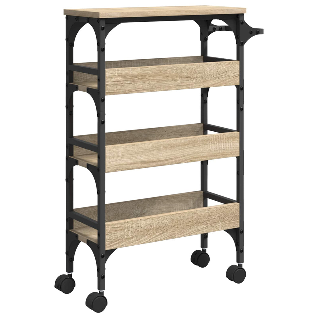 Carro de Cocina Roble Sonoma 53 x 20 x 76 cm