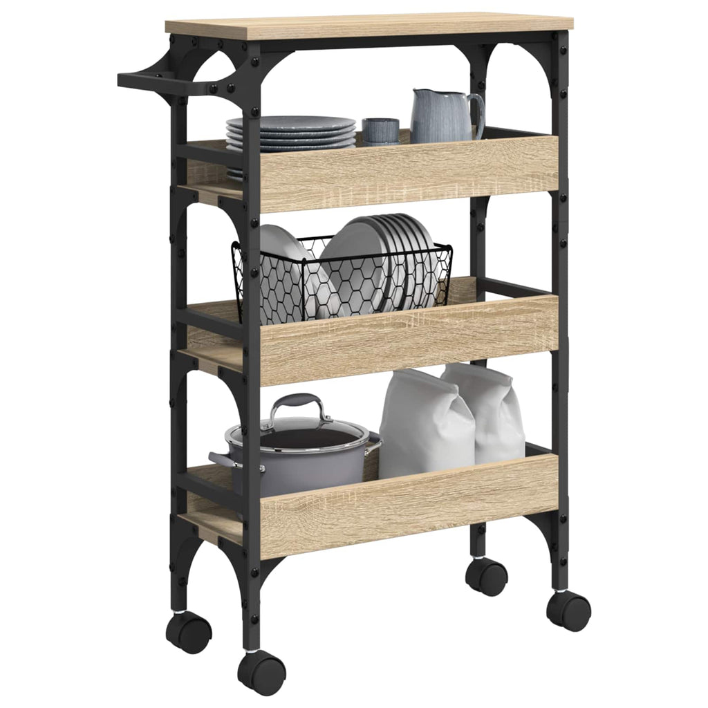 Carro de Cocina Roble Sonoma 53 x 20 x 76 cm