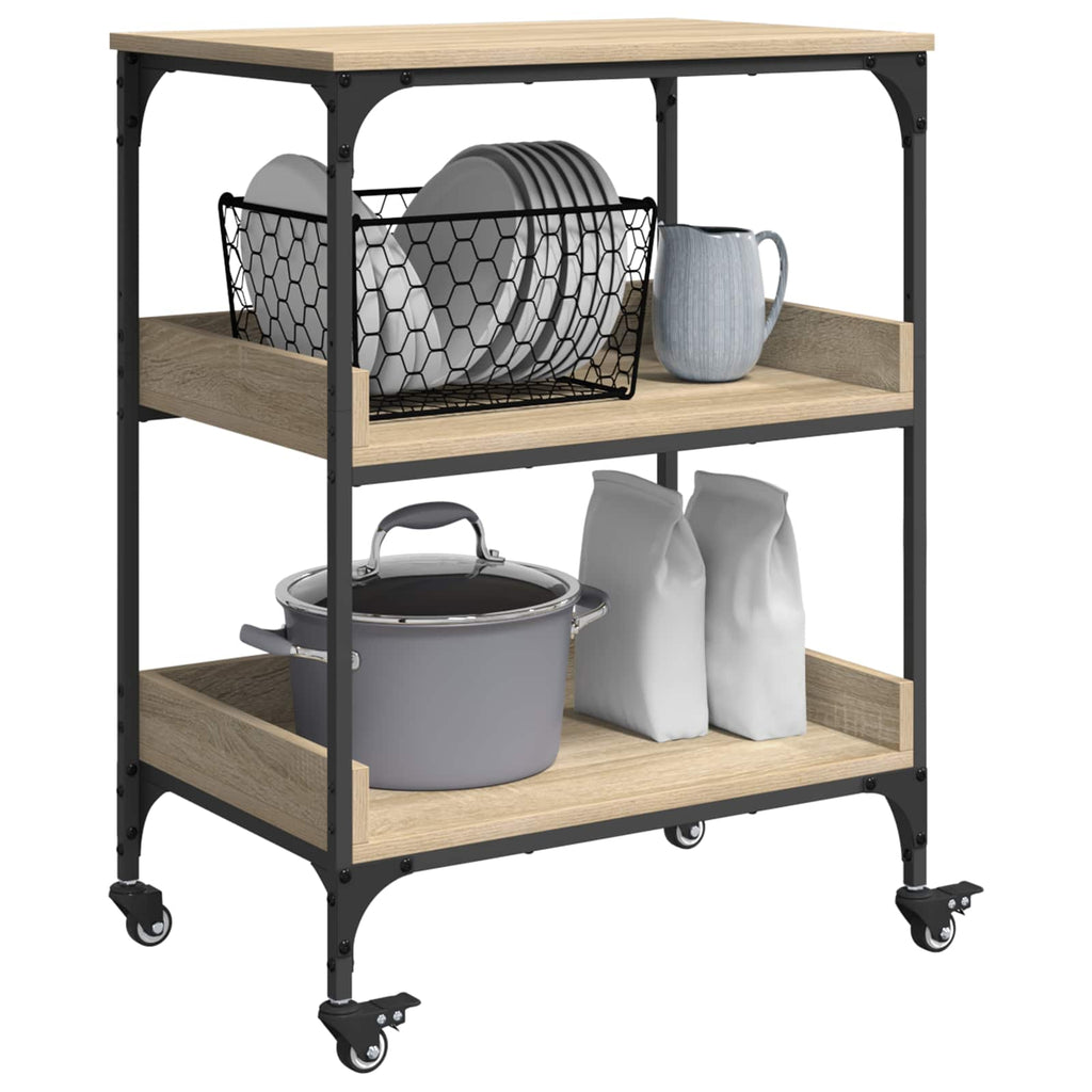 Carro de Cocina Roble Sonoma 60 x 41 x 80,5 cm