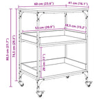 Carro de Cocina Roble Sonoma 60 x 41 x 80,5 cm