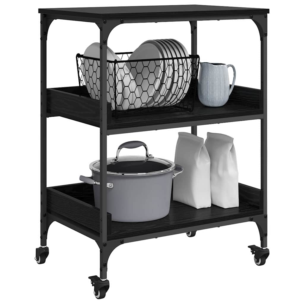 Carro de Cocina Roble Negro 60 x 41 x 80.5 cm