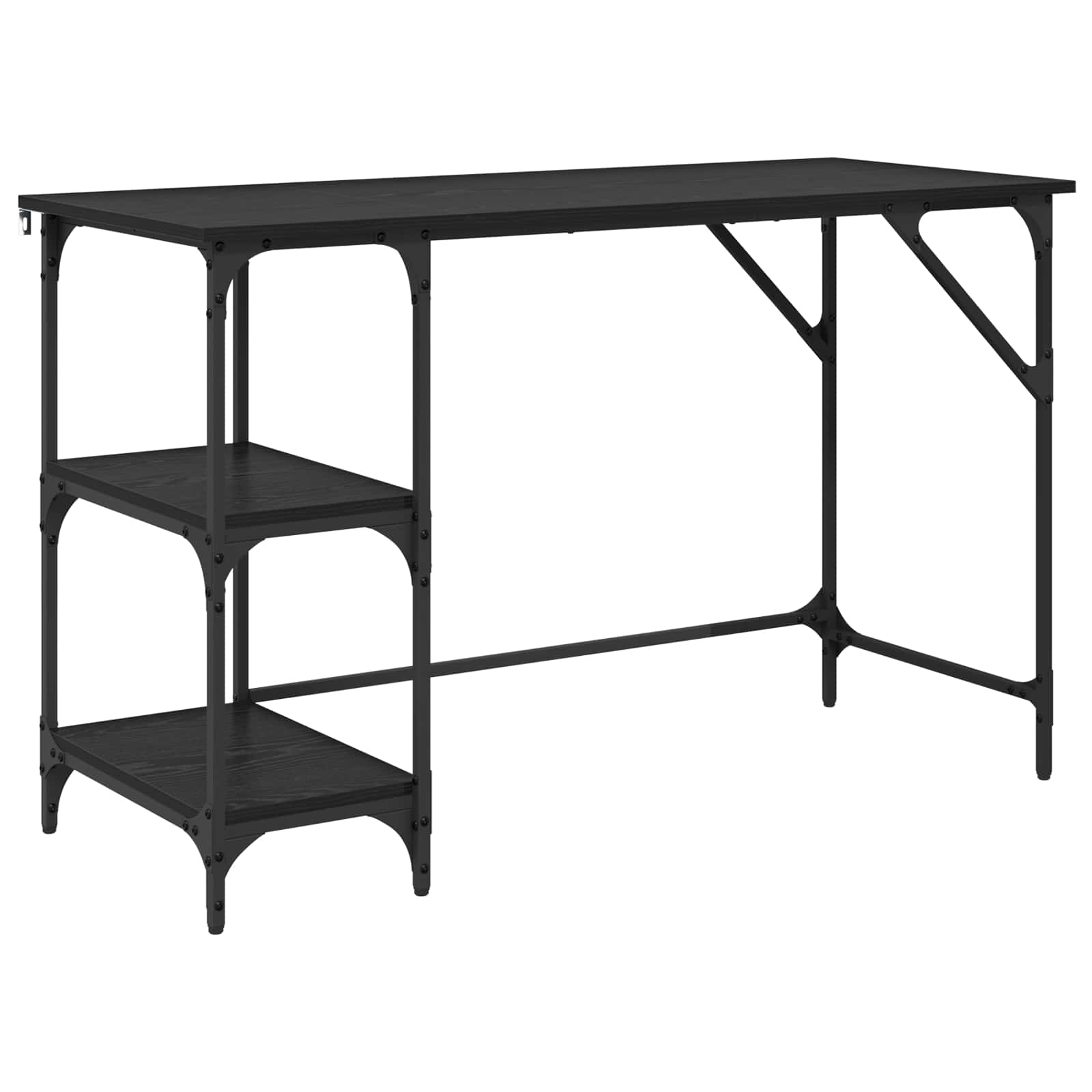 Escritorio Roble Negro 120 x 50 x 75 cm Madera contrachapada