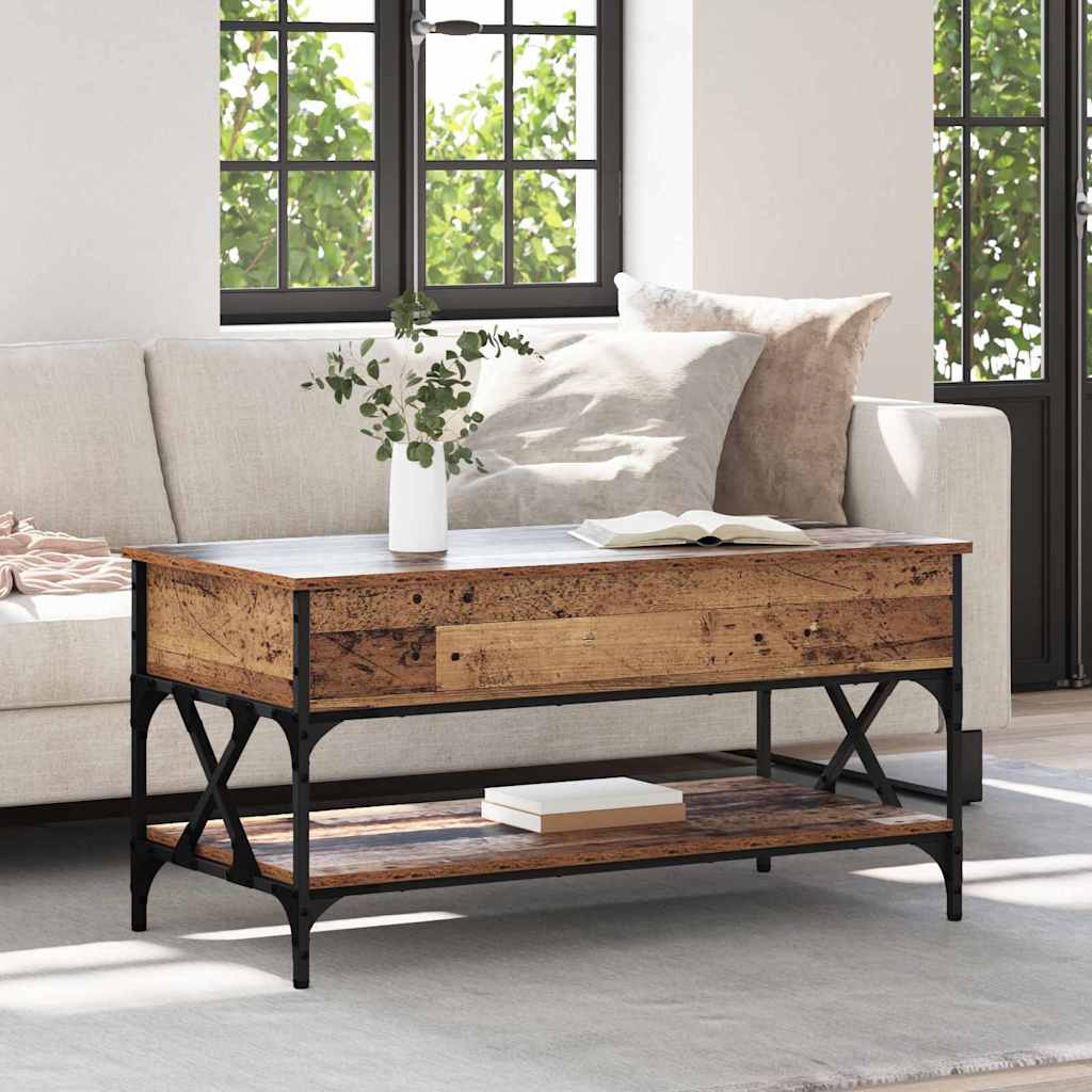 Mesa de Café Madera Vieja 100 x 50 x 50 cm Madera contrachapada