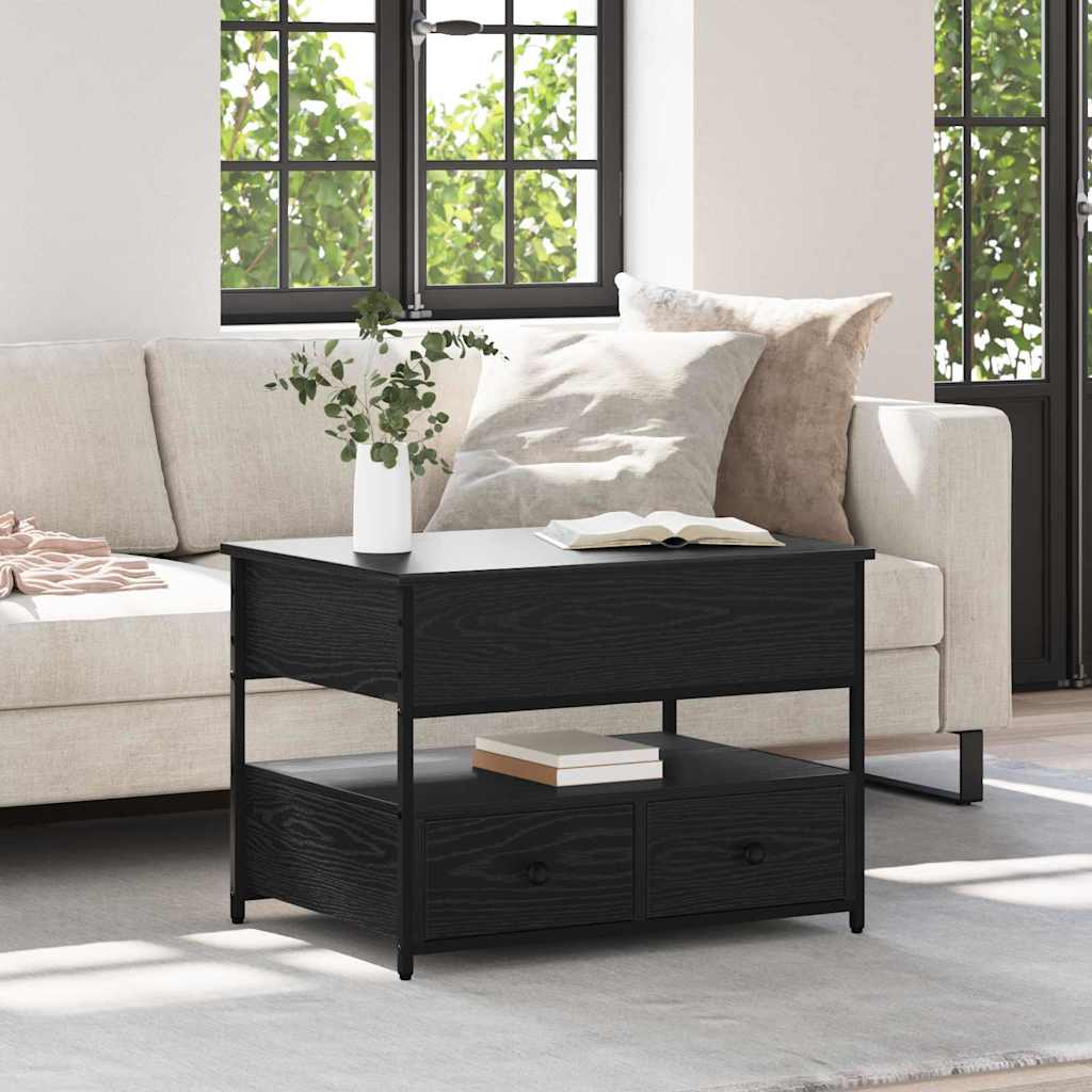 Mesa de Café Roble Negro 70 x 50 x 54.5 cm Madera de ingeniería