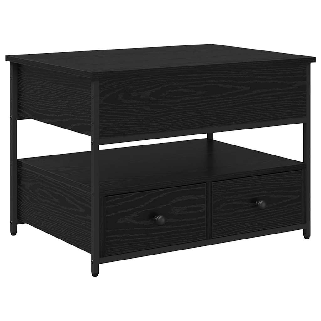 Mesa de Café Roble Negro 70 x 50 x 54.5 cm Madera de ingeniería