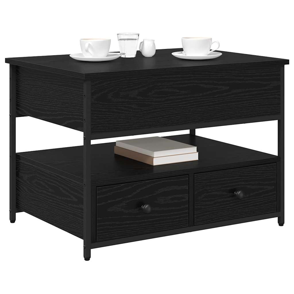 Mesa de Café Roble Negro 70 x 50 x 54.5 cm Madera de ingeniería