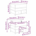 Mesa de Café Roble Negro 70 x 50 x 54.5 cm Madera de ingeniería