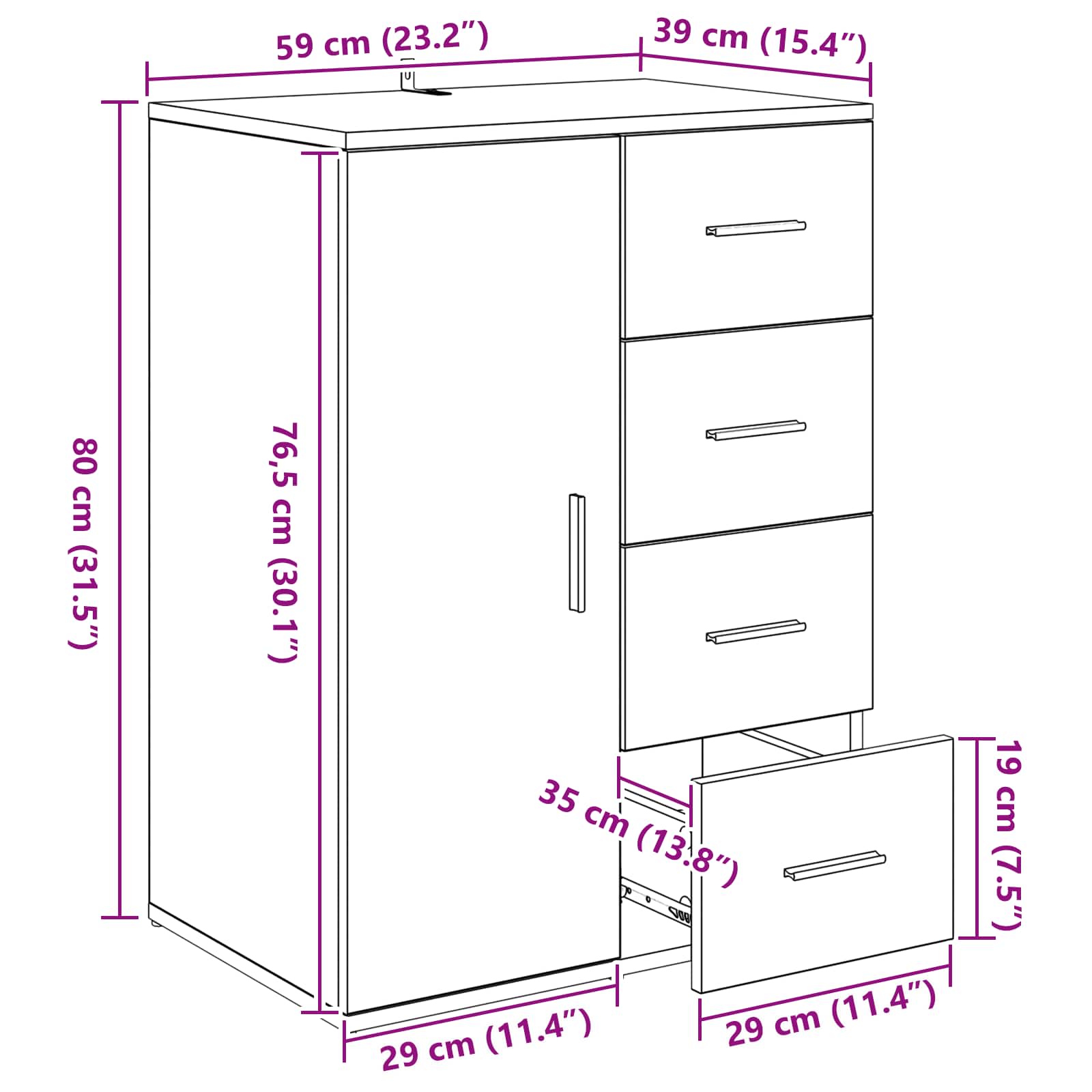 Vitrina Madera Vieja 59 x 39 x 80 cm Madera contrachapada
