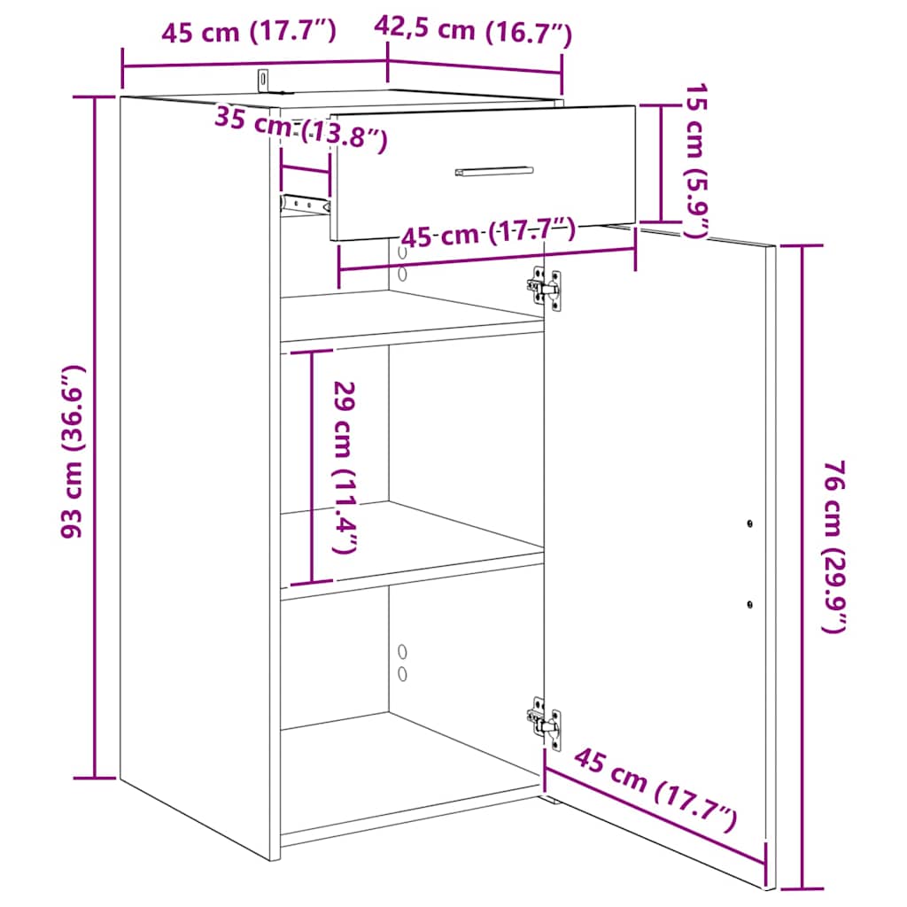 Vitrina Madera vieja 45 x 42,5 x 93 cm Madera contrachapada