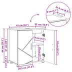 Gabinete de Baño 61 x 35 x 64 cm Madera contrachapada & Metal