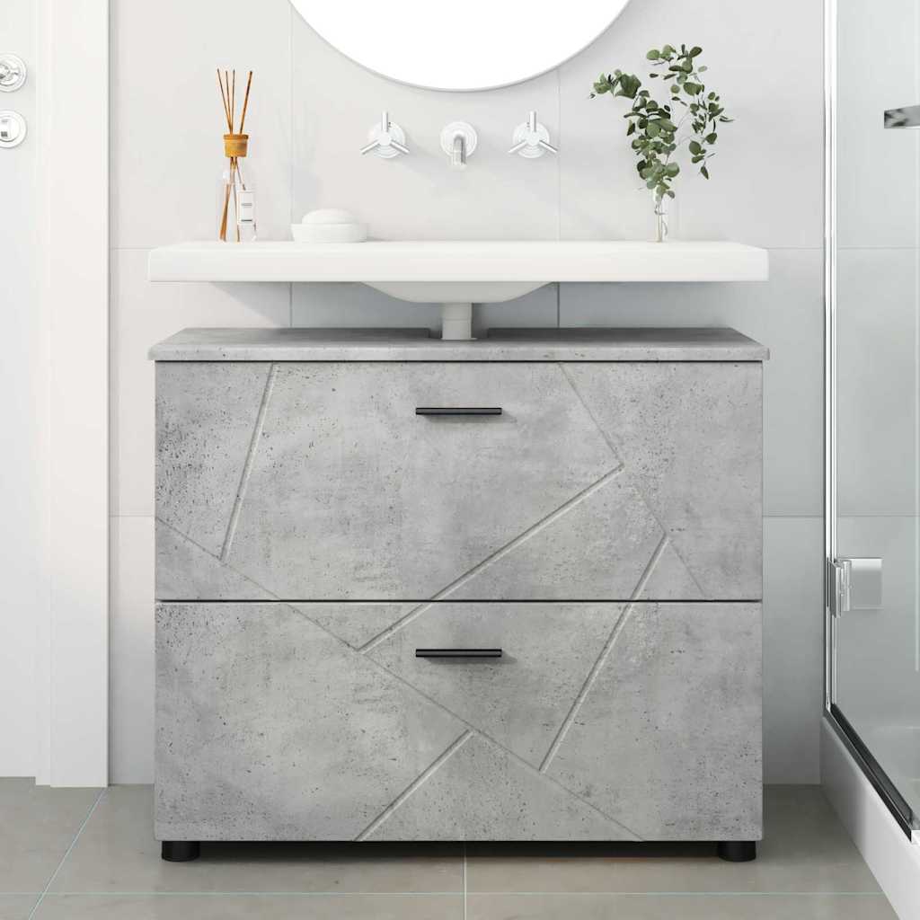 Gabinete de Baño con cajón Gris Concreto 76,5 x 35 x 64 cm