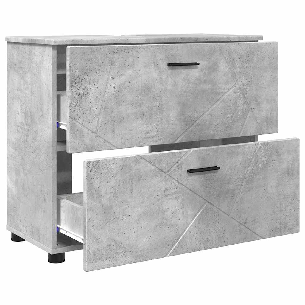Gabinete de Baño con cajón Gris Concreto 76,5 x 35 x 64 cm