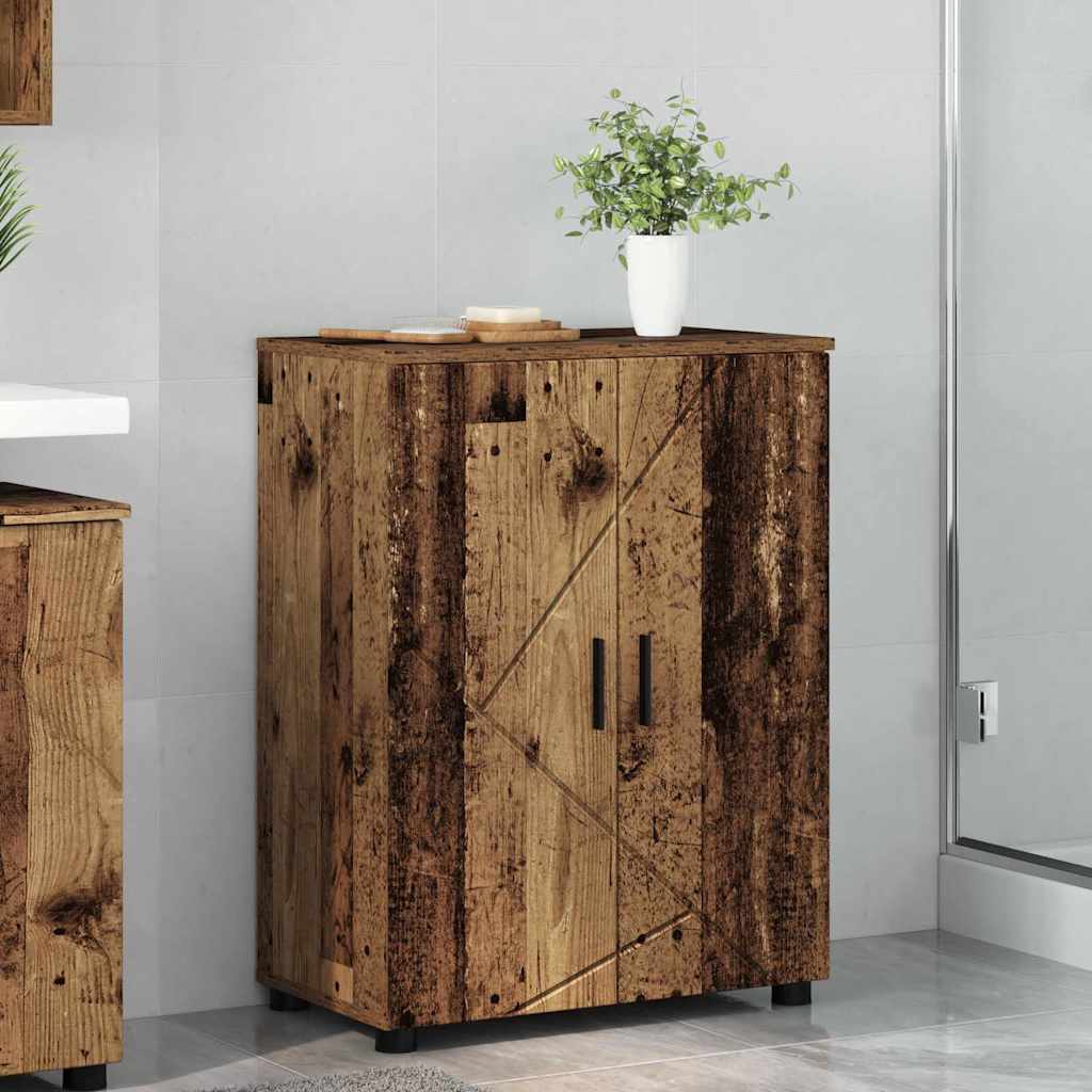 Sonoma Grey Bathroom Cabinet with Storage 60 x 35 x 80 cm