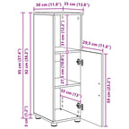 Gabinete de Baño 30 x 35 x 95 cm Madera contrachapada & Metal