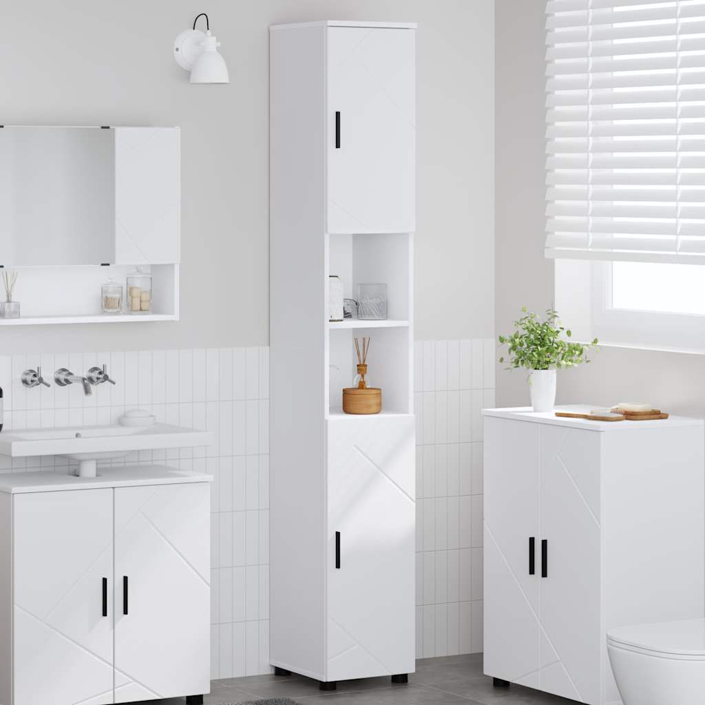 Bathroom Cabinet 30 x 35 x 192 cm Plywood & Metal