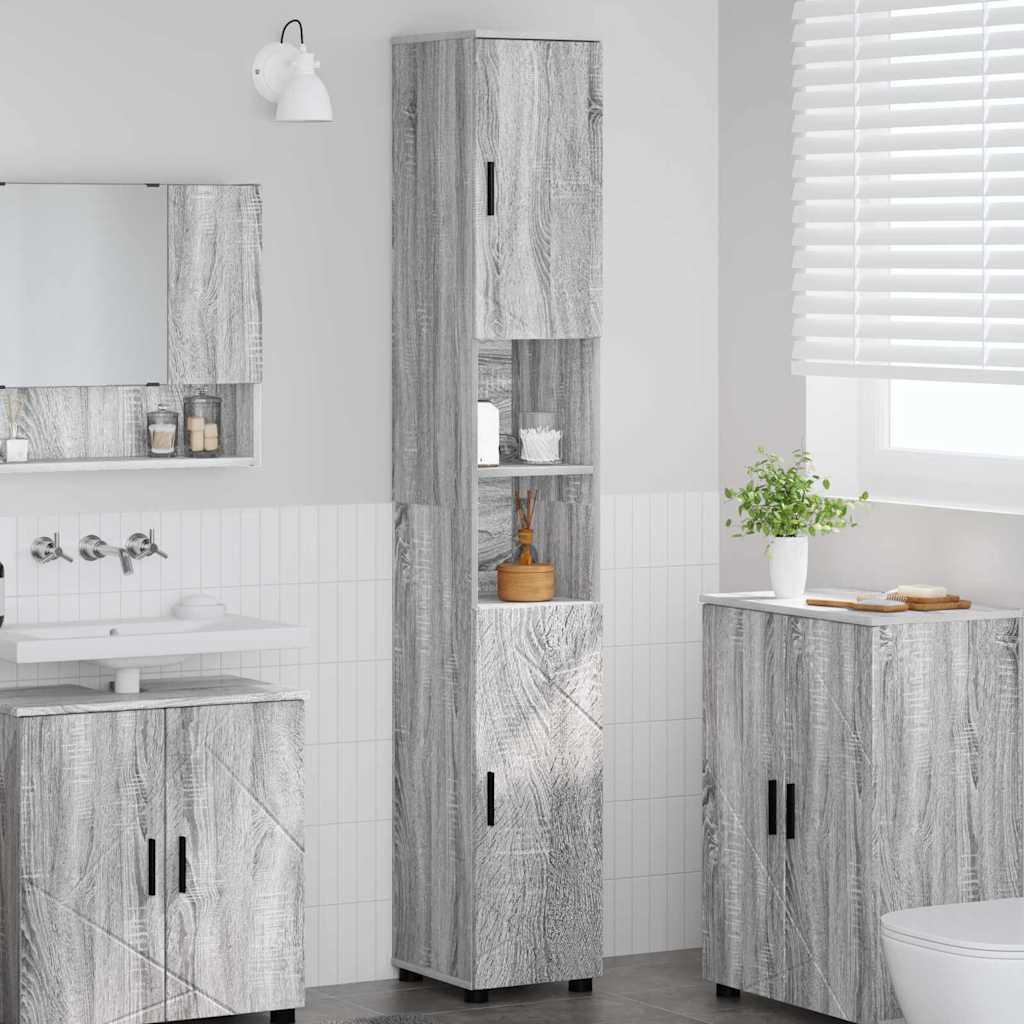 Gabinete de Baño 30 x 35 x 192 cm Madera contrachapada & Metal