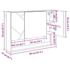 Armario con Espejo 80 x 17 x 55 cm Madera de ingeniería