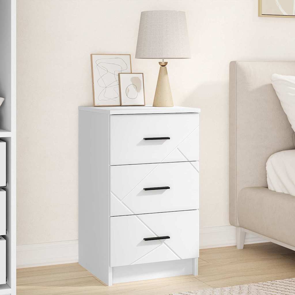 Armario de Noche Blanco 38 x 38 x 66 cm Madera contrachapada