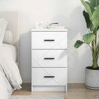 Armario de Noche Blanco 38 x 38 x 66 cm Madera contrachapada