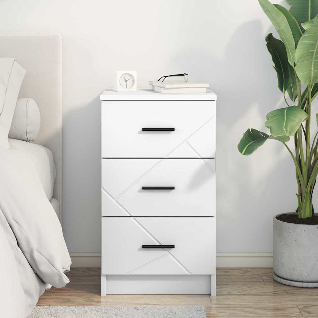 Armario de Noche Blanco 38 x 38 x 66 cm Madera contrachapada
