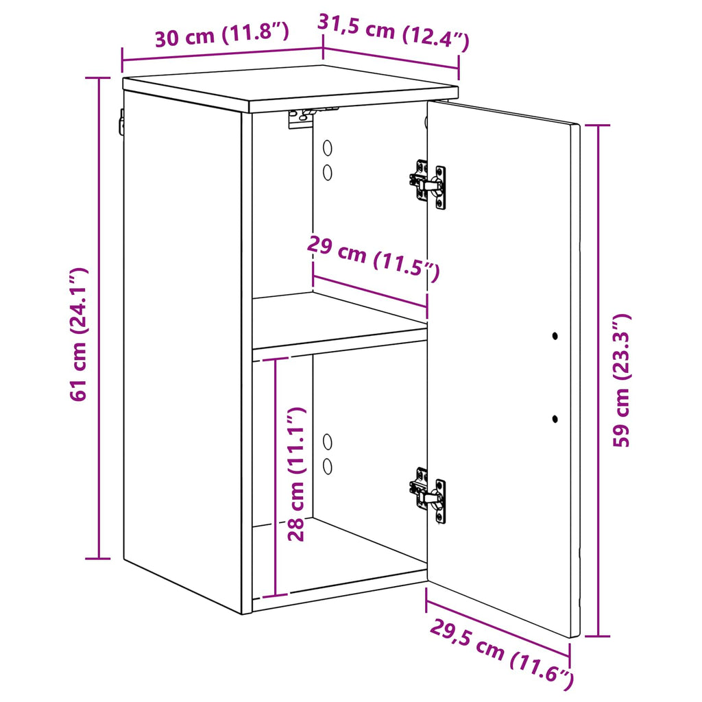 Gabinete de Baño 39 x 23,5 x 65 cm Madera contrachapada, Metal