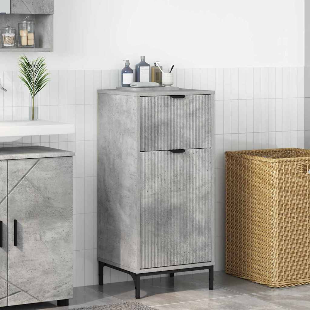 Bathroom Cabinet 39.5 x 36 x 88 cm Plywood & Metal