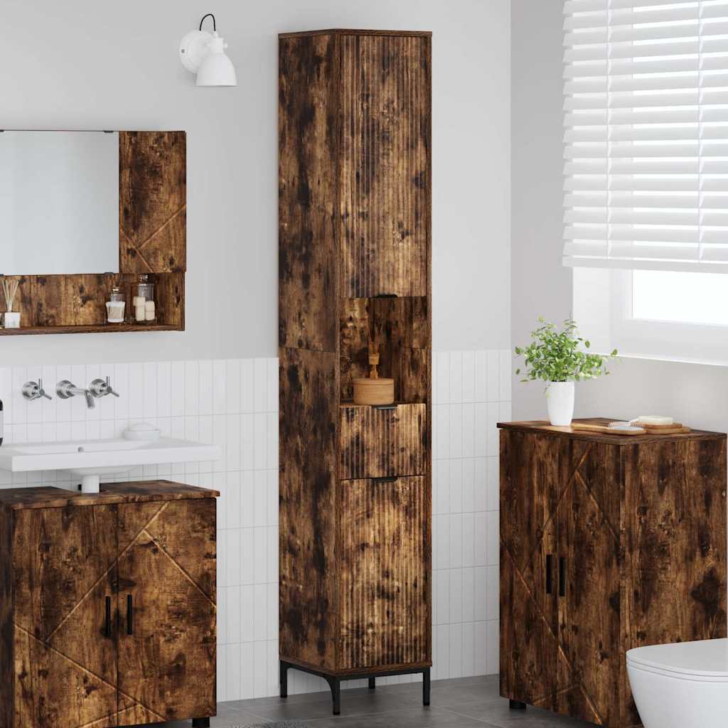 Bathroom cabinet with drawer and door 31.5 x 33 x 190 cm