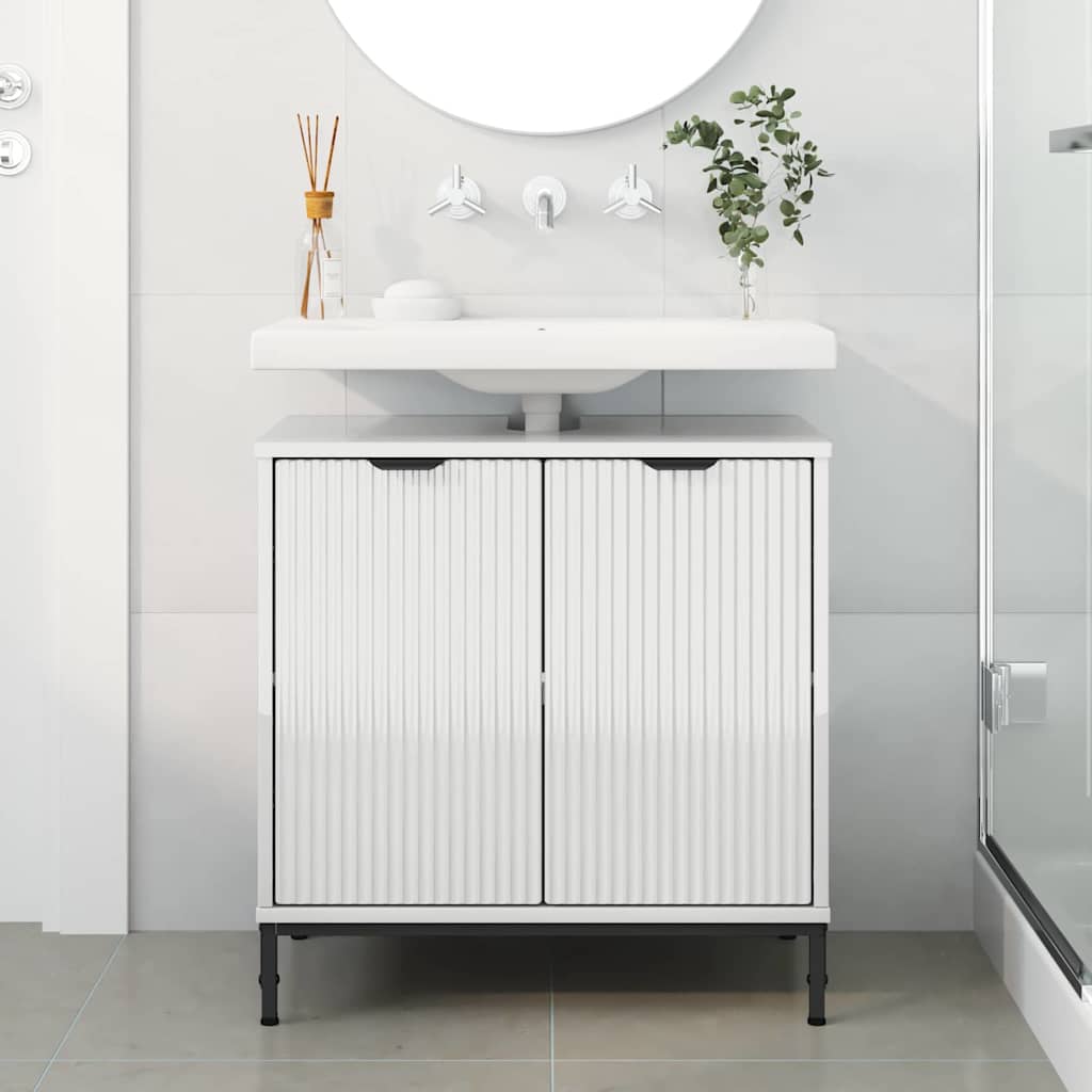 Gabinete de Lavabo para Baño brillante 60.5 x 33.5 x 61 cm