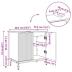 Gabinete de Lavabo para Baño brillante 60.5 x 33.5 x 61 cm