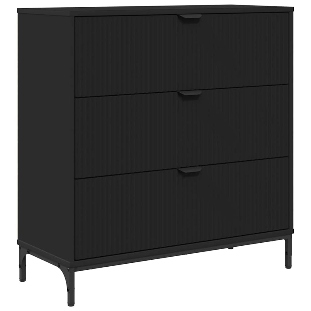 Aparador con cajón Negro 79,5 x 33 x 82 cm Madera de ingeniería