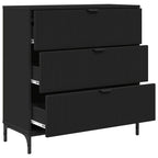 Aparador con cajón Negro 79,5 x 33 x 82 cm Madera de ingeniería