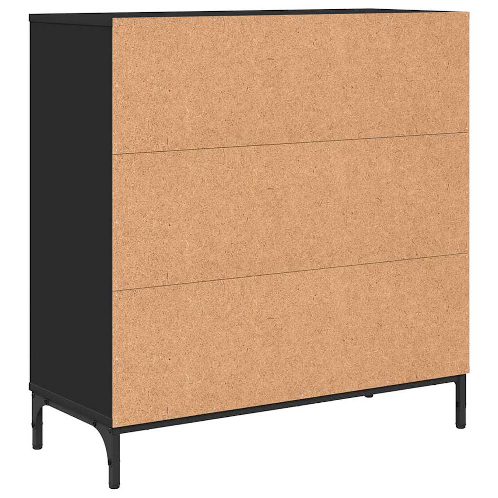 Aparador con cajón Negro 79,5 x 33 x 82 cm Madera de ingeniería