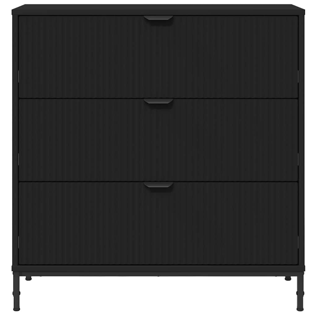 Aparador con cajón Negro 79,5 x 33 x 82 cm Madera de ingeniería