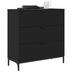 Aparador con cajón Negro 79,5 x 33 x 82 cm Madera de ingeniería