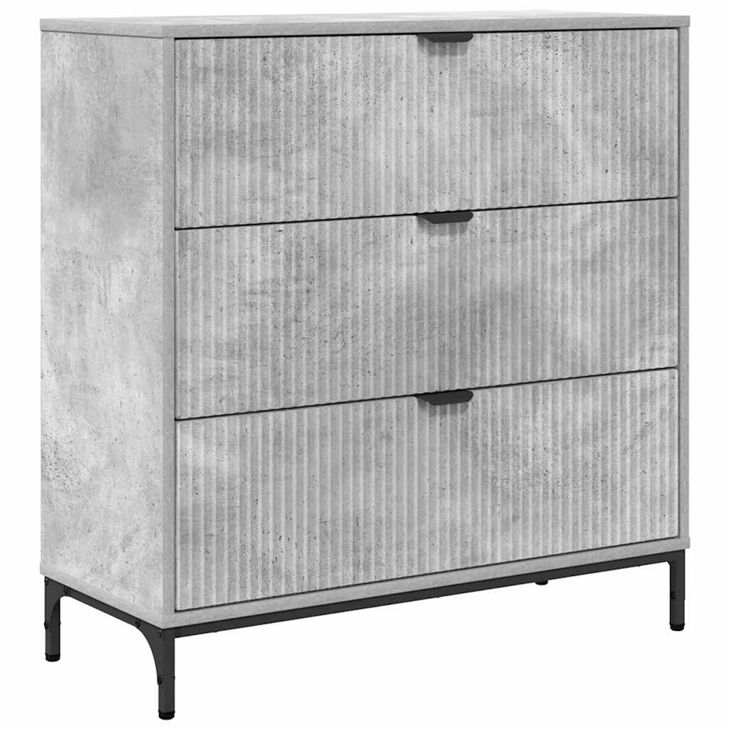 Aparador Gris Concreto 79,5 x 33 x 82 cm Madera de ingeniería