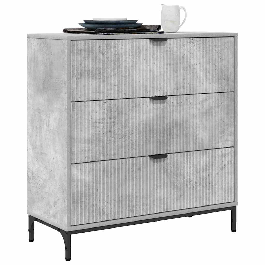 Aparador Gris Concreto 79,5 x 33 x 82 cm Madera de ingeniería