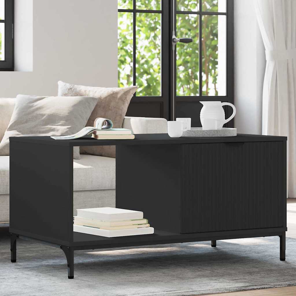 Smoked Oak Coffee Table 90 x 49 x 46 cm Engineered Wood