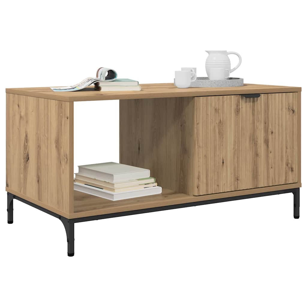 Mesa de Café con cajón Roble artesanal 90 x 49 x 46 cm