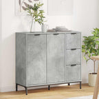 Aparador Gris Concreto 89,5 x 33 x 82 cm Madera de ingeniería