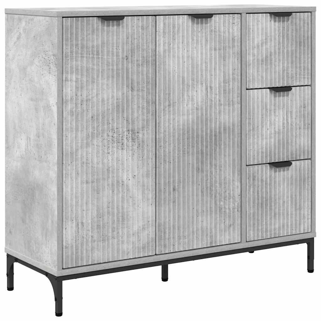 Aparador Gris Concreto 89,5 x 33 x 82 cm Madera de ingeniería