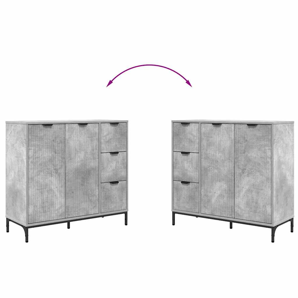Aparador Gris Concreto 89,5 x 33 x 82 cm Madera de ingeniería