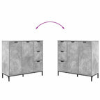Aparador Gris Concreto 89,5 x 33 x 82 cm Madera de ingeniería