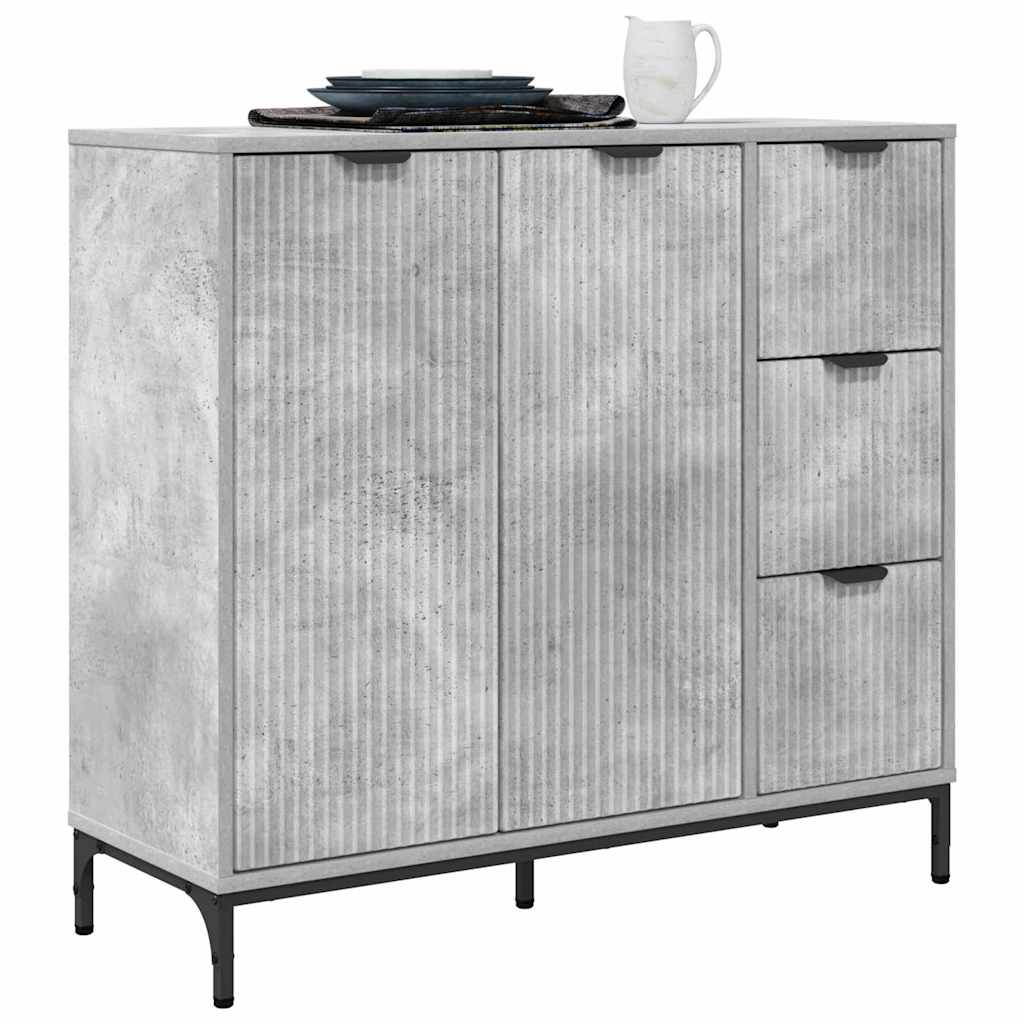Aparador Gris Concreto 89,5 x 33 x 82 cm Madera de ingeniería