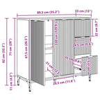Aparador Gris Concreto 89,5 x 33 x 82 cm Madera de ingeniería